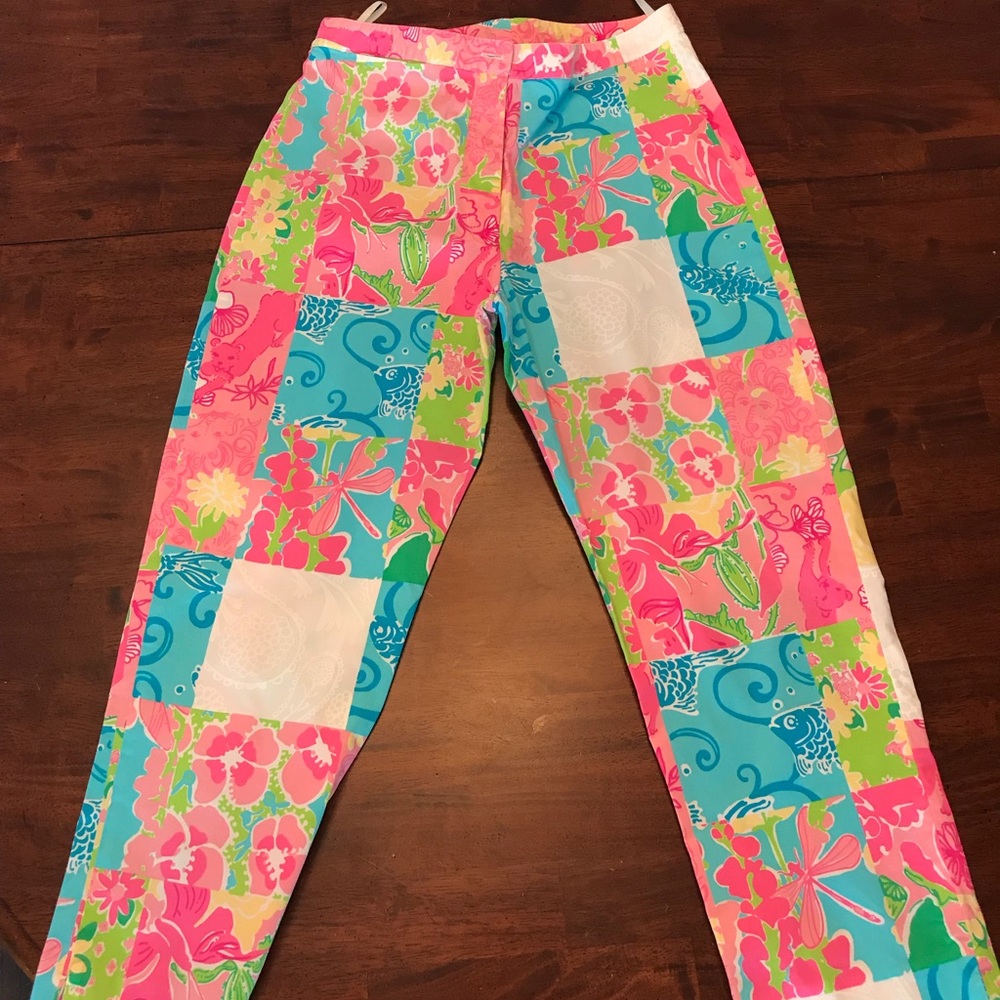 EUC Lilly Pulitzer white label pants 8